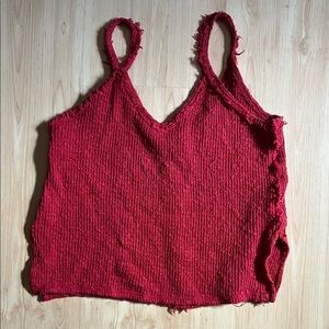 Free People Red Textured Camisole